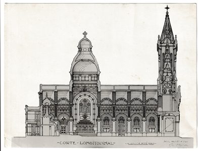 Corte longitudinal del proyecto · 1921